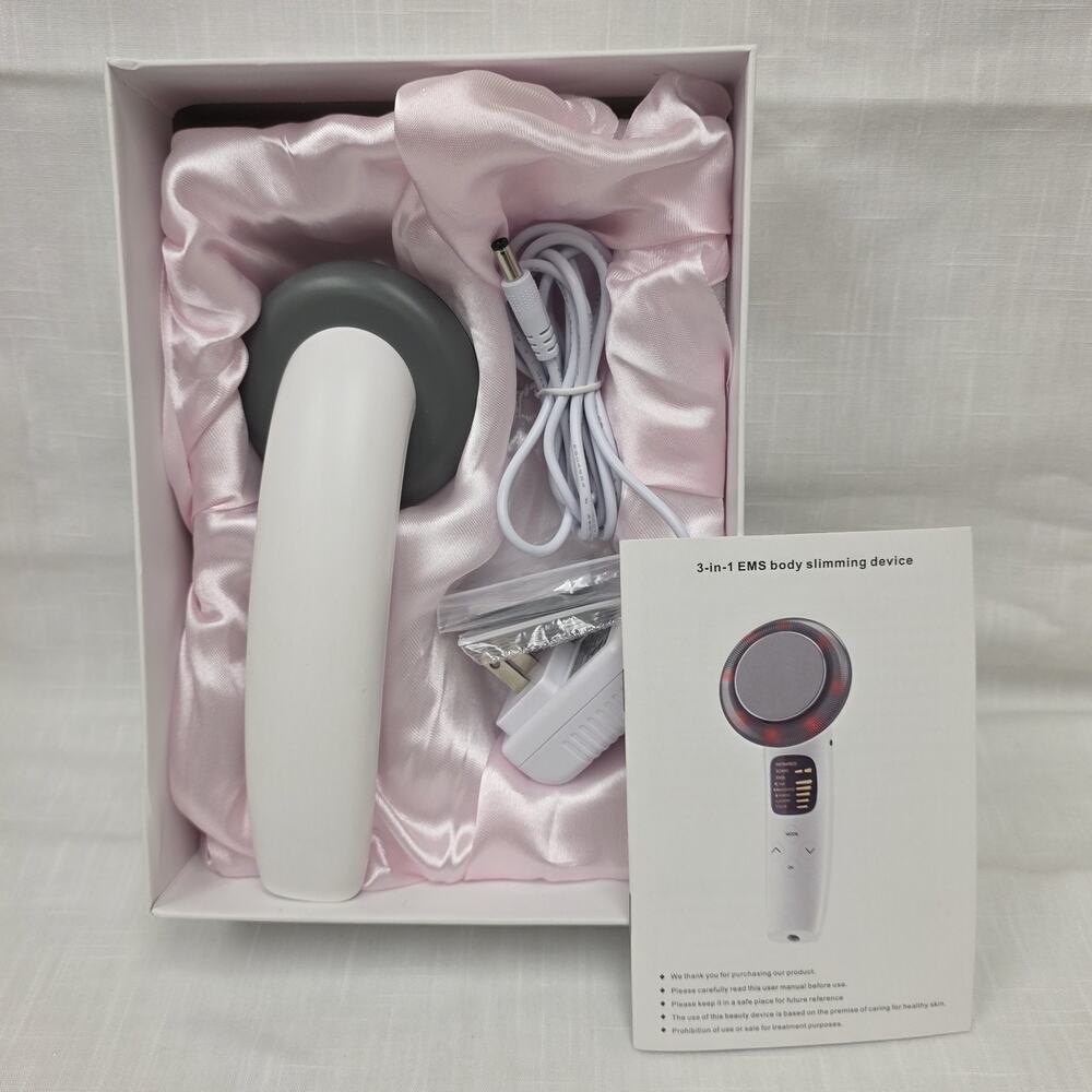 3-in-1 EMS Body Slimming Device Infrared Sonic Massager Rechargeable w/ Charger